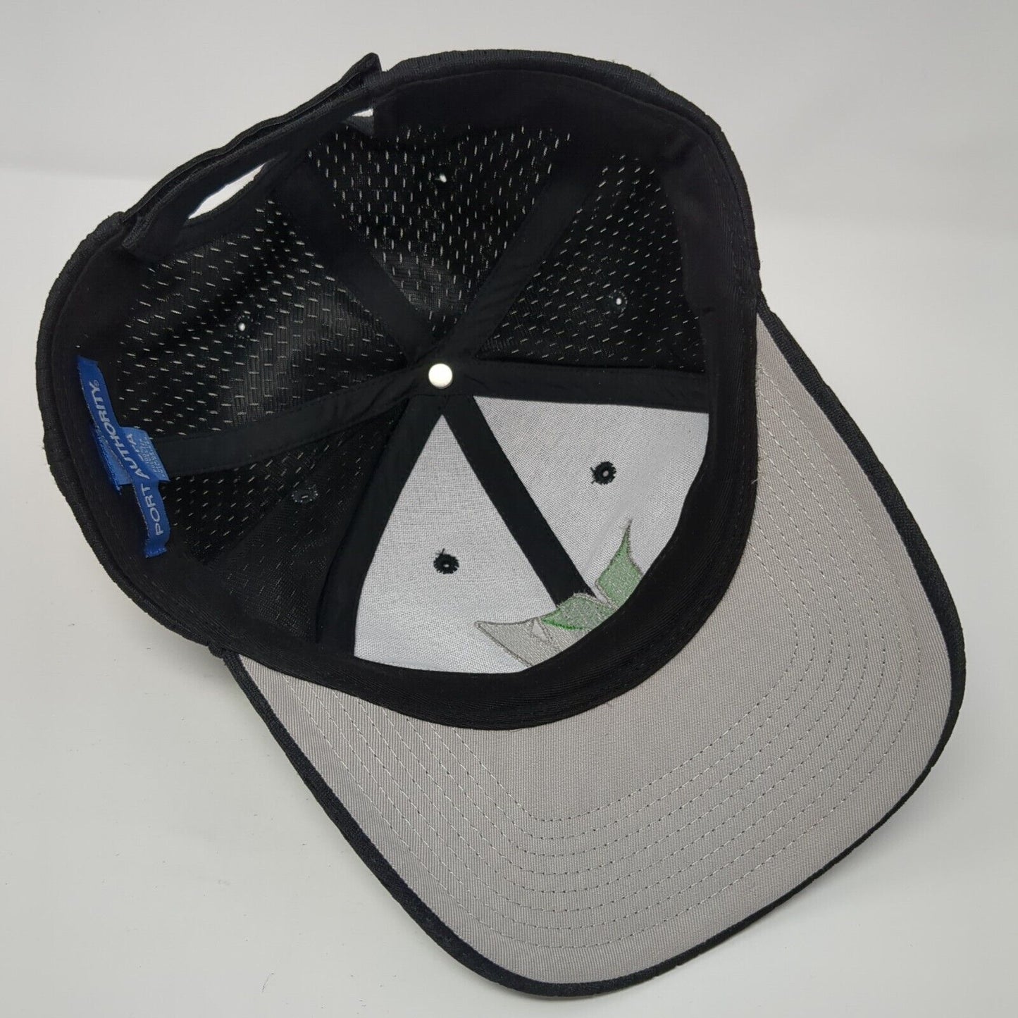 W Strapback Hat Black One Size Adjustable Embroidered 6 Panel Port Authority
