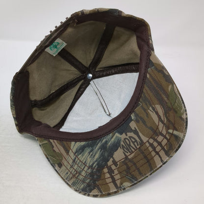 Mossy Oak 5 Panel Brown Green Hat One Size NRA Snapback Camo Made in USA Logo