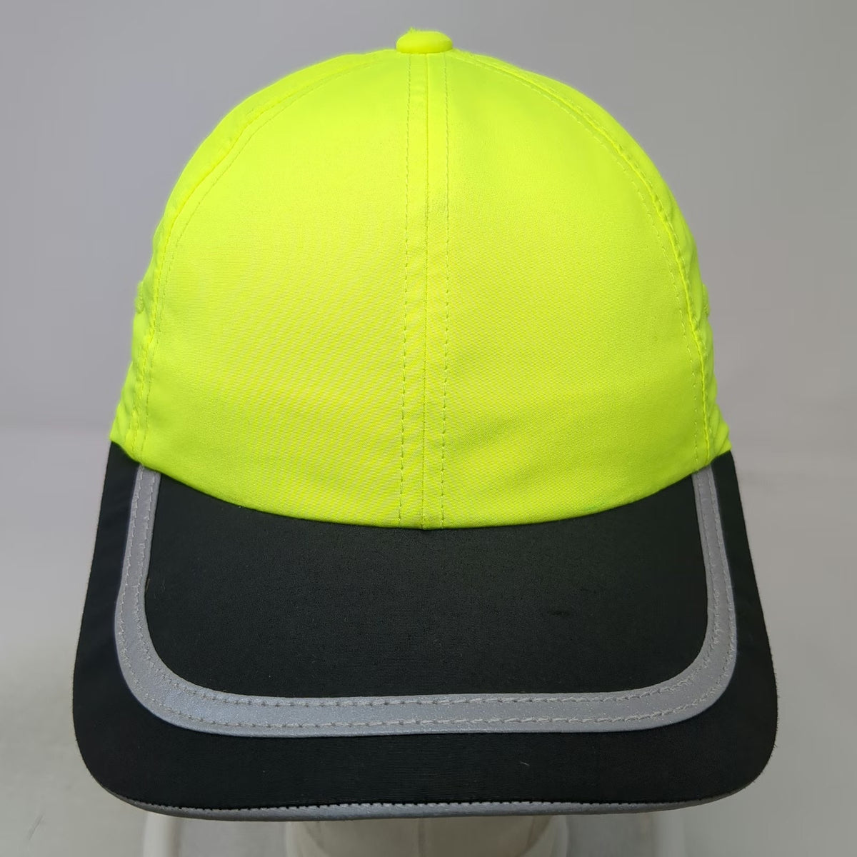 Port Authority Baseball Cap Green Black One Size Reflective Strapback Hat Safety