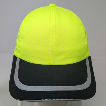 Port Authority Baseball Cap Green Black One Size Reflective Strapback Hat Safety