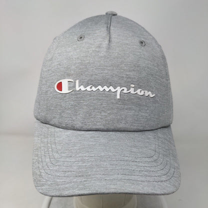 Champion Slideback Hat Gray OSFA Adjustable Solid 6 Panel Vent Holes