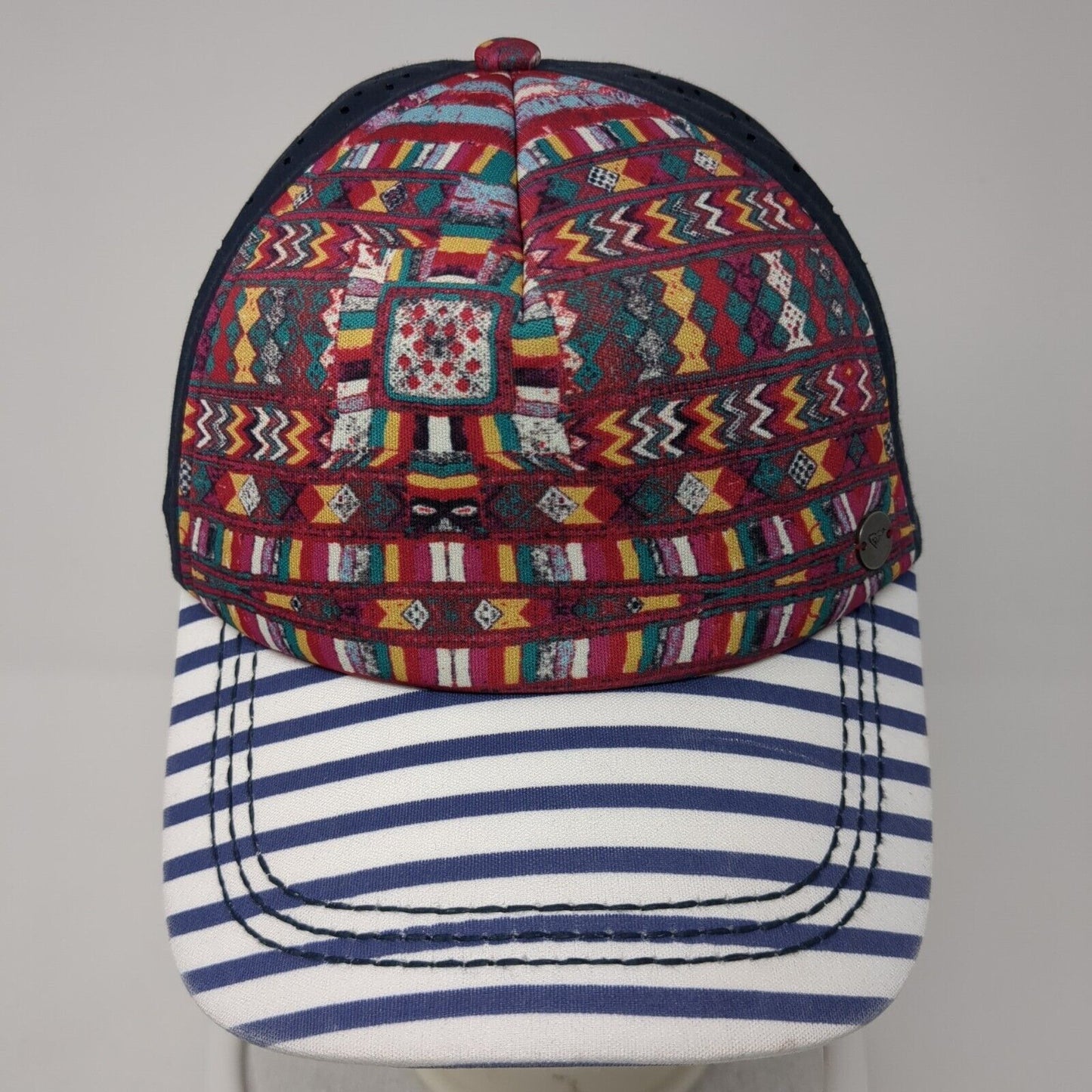 ROXY Snapback Hat Multicolor One Size Adjustable Geometric Boho Striped