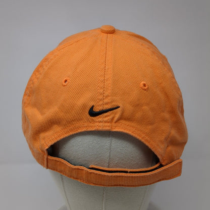 Nike Golf Strapback Hat Orange OSFA Adjustable Embroidered Swoosh Cotton