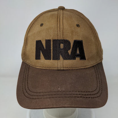 NRA Est. 1871 Strapback Hat Brown One Size Adjustable Embroidered Cotton