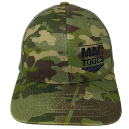 Yupoong Mac Tools Green Camo Trucker Hat One Size Snapback Mesh Adjustable Cap