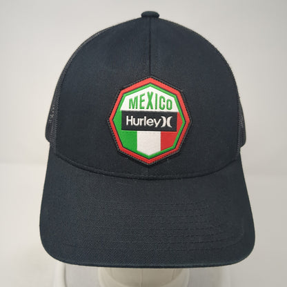 Mexico Hurley Snapback Trucker Hat Black One Size Adjustable Mesh Back Yupoong