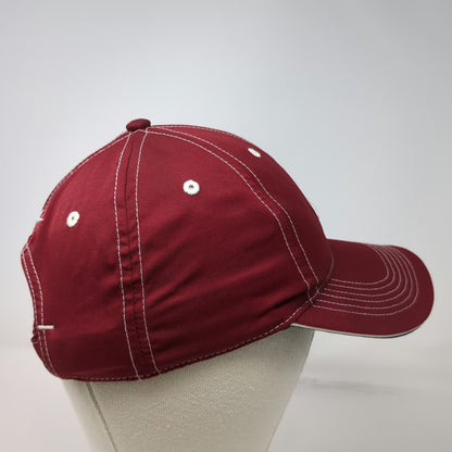 Nike Golf Baseball Cap Red One Size Embroidered Swoosh Contrast Stitch Hat Strap
