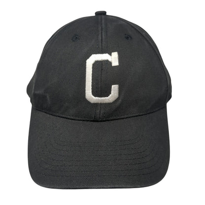 Letter C Strapback Hat Black One Size Adjustable Embroidered Solid TCK