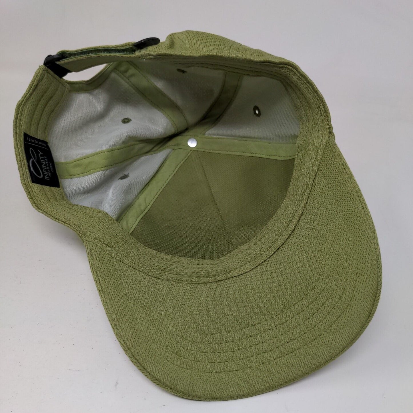 Infinity Strapback Hat Green OSFM Adjustable Embroidered 5 Panel Blank