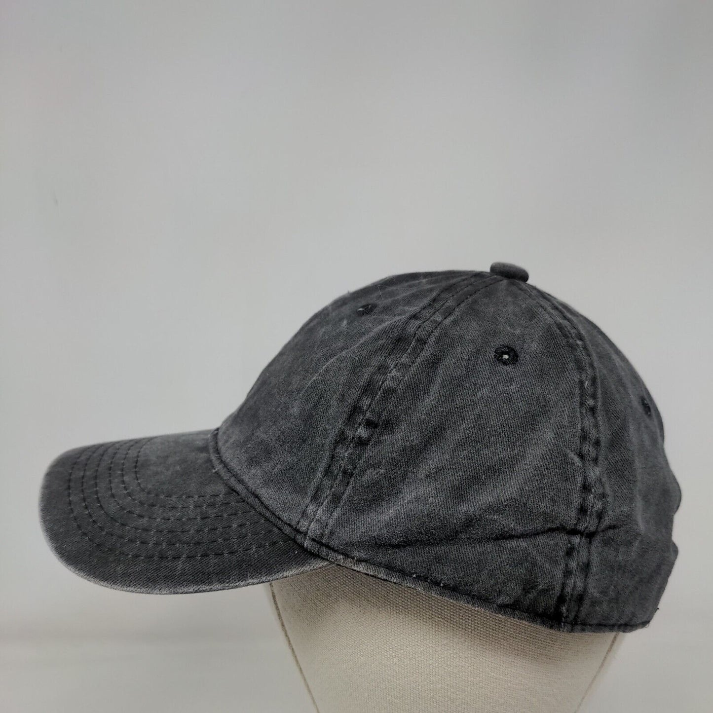 Unbranded Slideback Hat Gray One Size Adjustable Vented Holes 6 Panel Blank