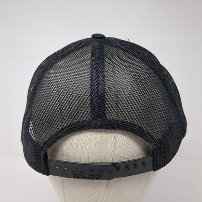 Richardson Snapack Mesh Back Trucker Hat Black One Size Logo Embroidered