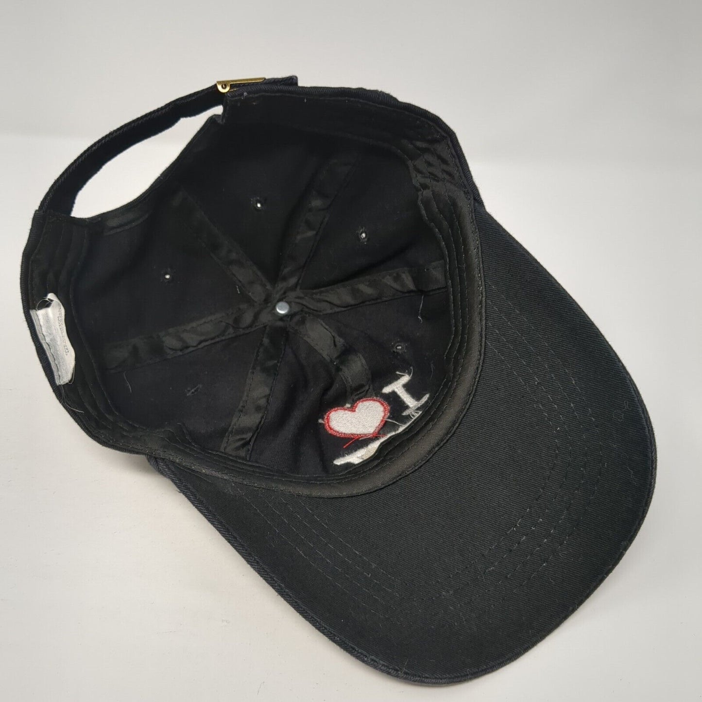 I Love NY Slideback Hat Black One Size Adjustable Embroidered Solid