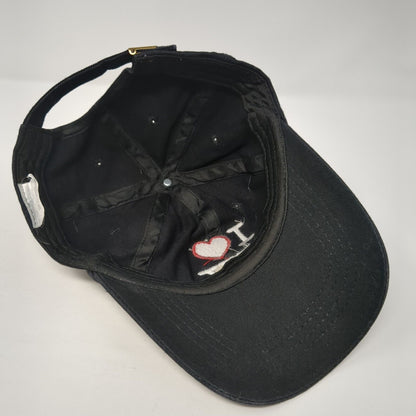 I Love NY Slideback Hat Black One Size Adjustable Embroidered Solid