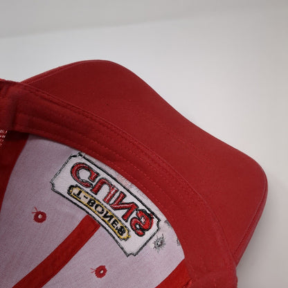 T-Bone's Guns Strapback Trucker Hat Red One Size Mesh Back Trump 2020