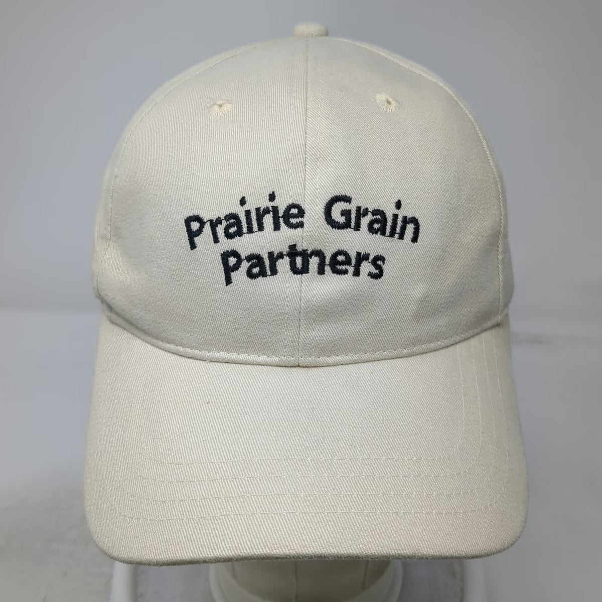 Prairie Grain Partners Baseball Cap Beige OSFM Cotton Slideback Hat Embroidery