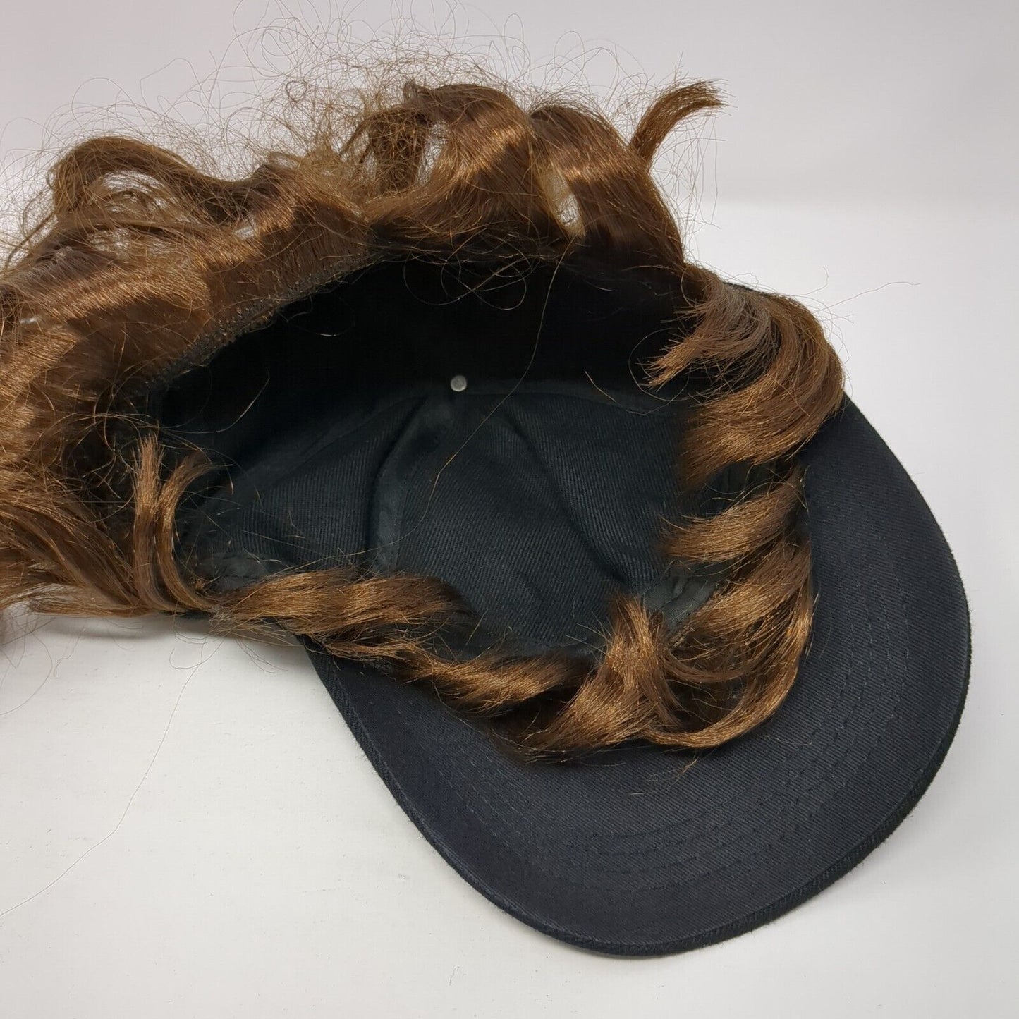 Unbranded Snapback Curly Wig Hat Black One Size Adjustable Lightweight Blank