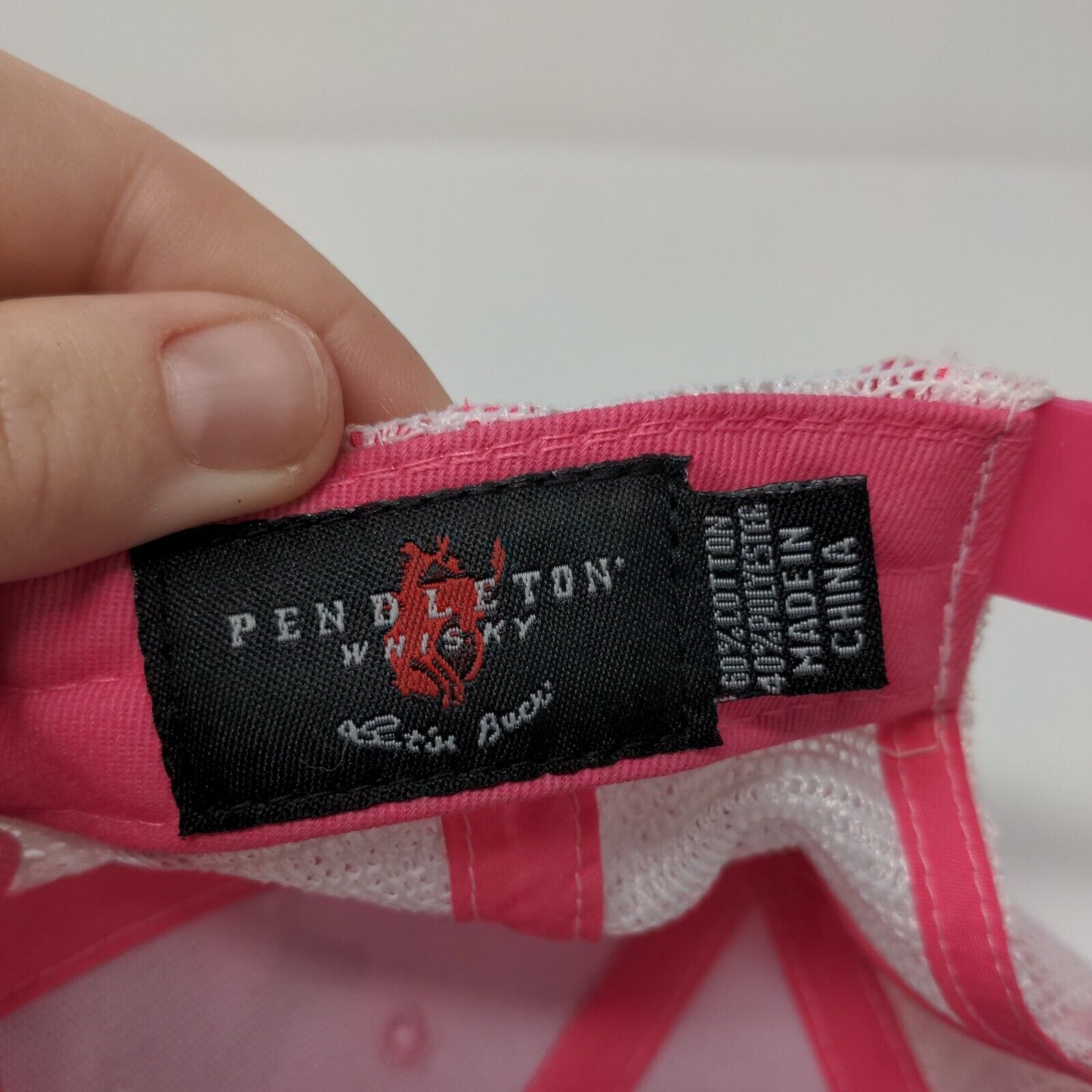 Pendleton Whisky Snapback Trucker Hat Pink One Size Mesh Back 6 Panel