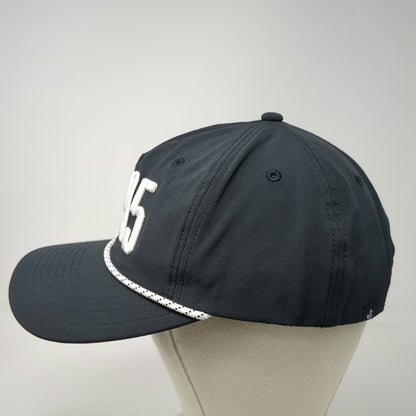 Swannies Golf 5 Panel Black Hat One Size 1895 Rope Performance Snapback Cap