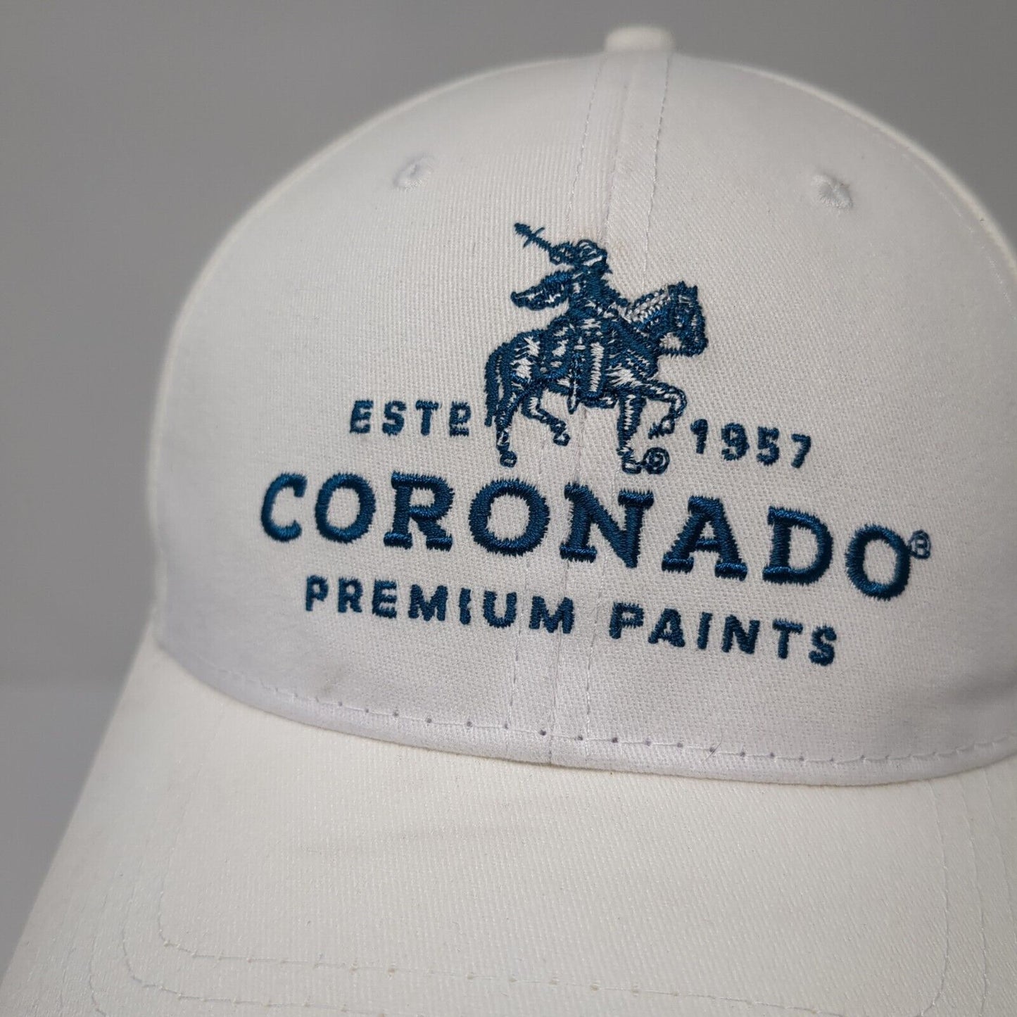 Coronado Premium Paints Strapback Hat White One Size Adjustable 6 Panel
