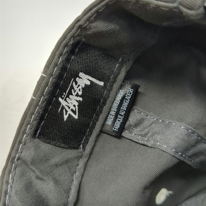 Stüssy Snapback Gray One Size Nylon White Contrast Stitching Logo 6-Panel Hat