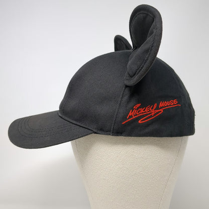 Disney Parks Snapback Black One Size Mickey Mouse Ears Hat Side Embroidery