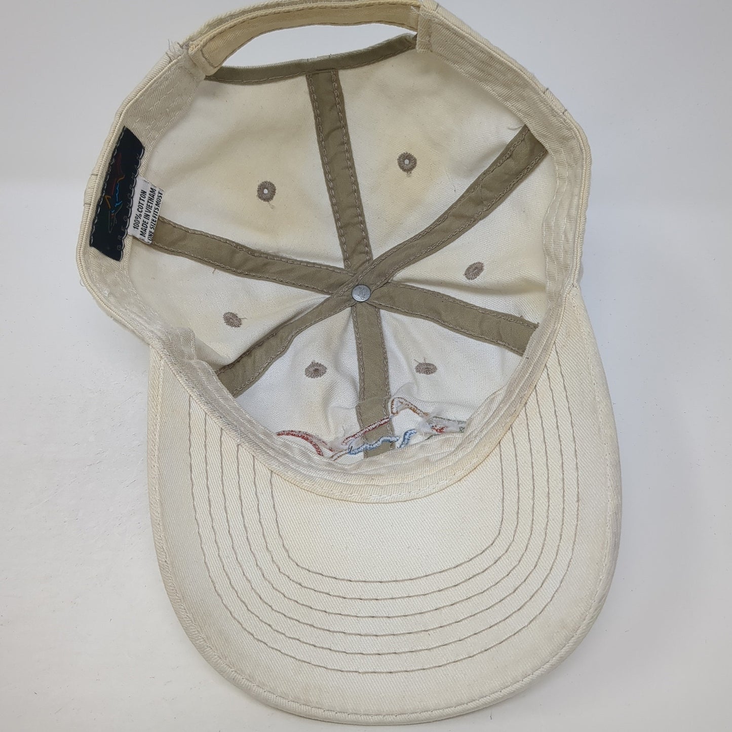 Greg Norman Strapback Baseball Cap Beige One Size Adjustable Embroidered
