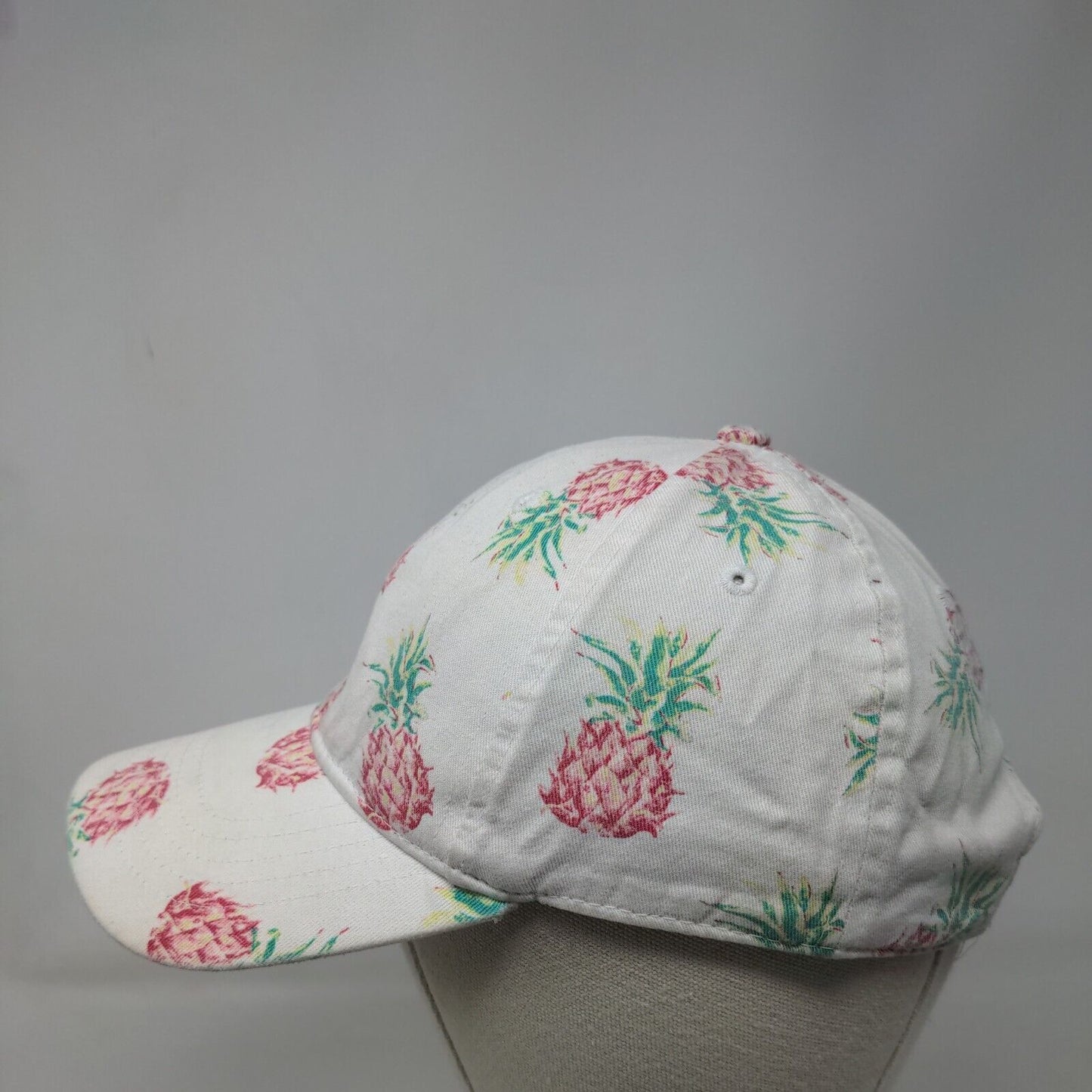 Pineapple AOP Strapback Hat Multicolor OSFM Adjustable Vent Holes