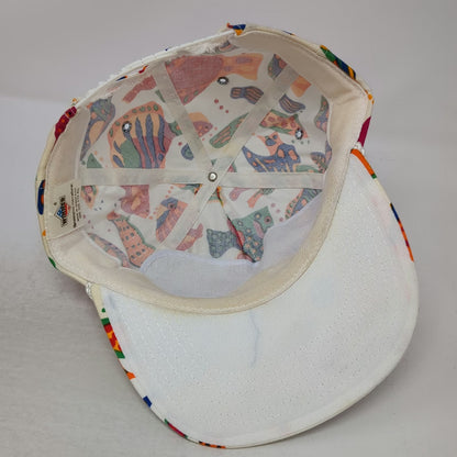 Winner 5 Panel White Blue Green One Size Tropical Fish Print Rope Bahamas Hat