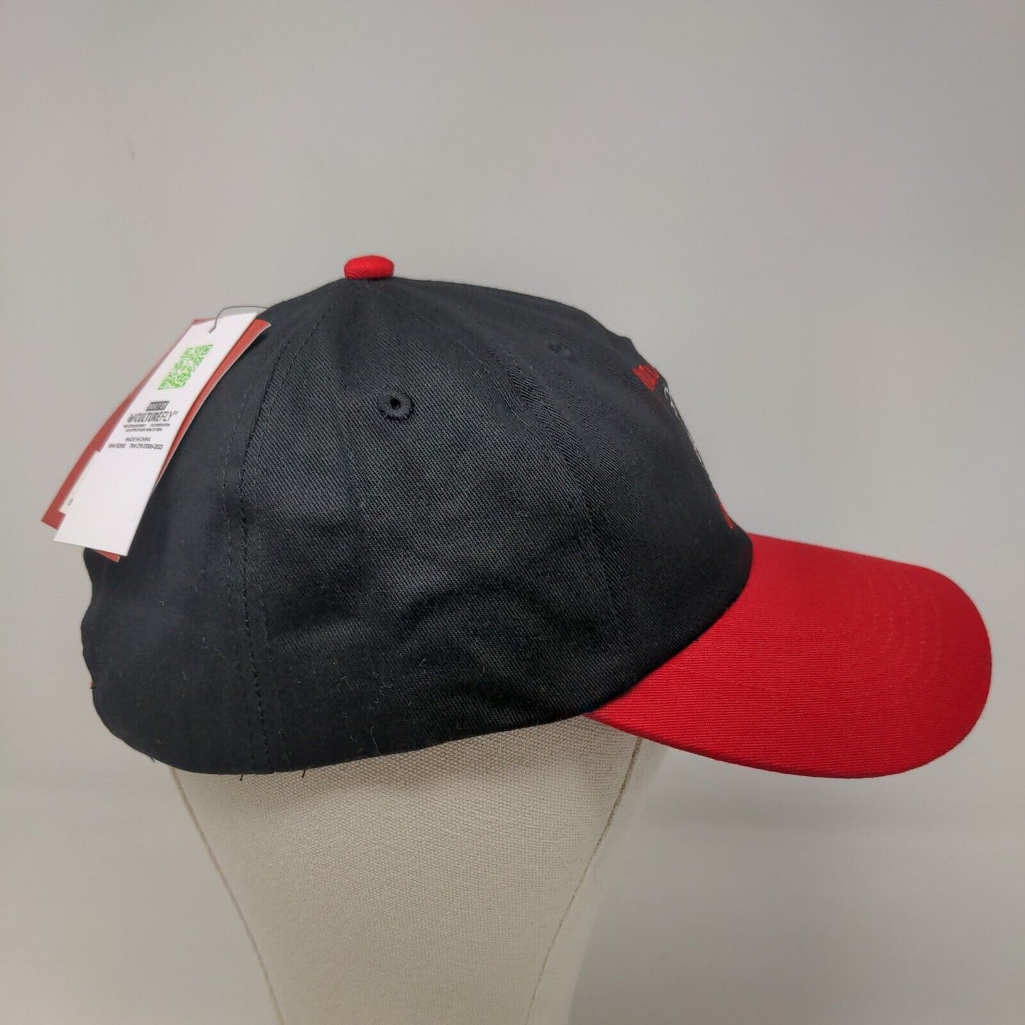 Mori Chack Men's Slideback Hat Black Red Embroidered Logo Naughty Grizzly