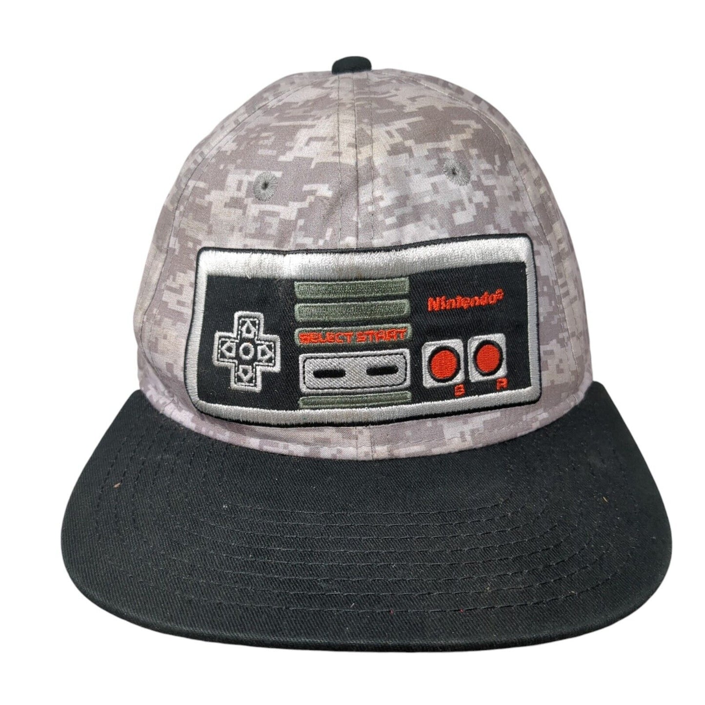 Nintendo Controller Snapback Hat Camouflage One Size Adjustable Embroidered