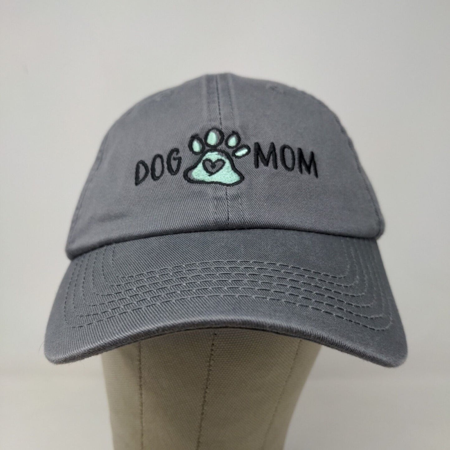 Open Road Women's Slideback Hat Gray Size OS Embroidered Logo Dog Mom Cotton