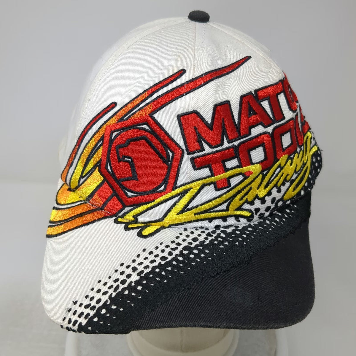 Matco Tools Racing Snapback Hat White Black Red Yellow One Size Embroidered Logo