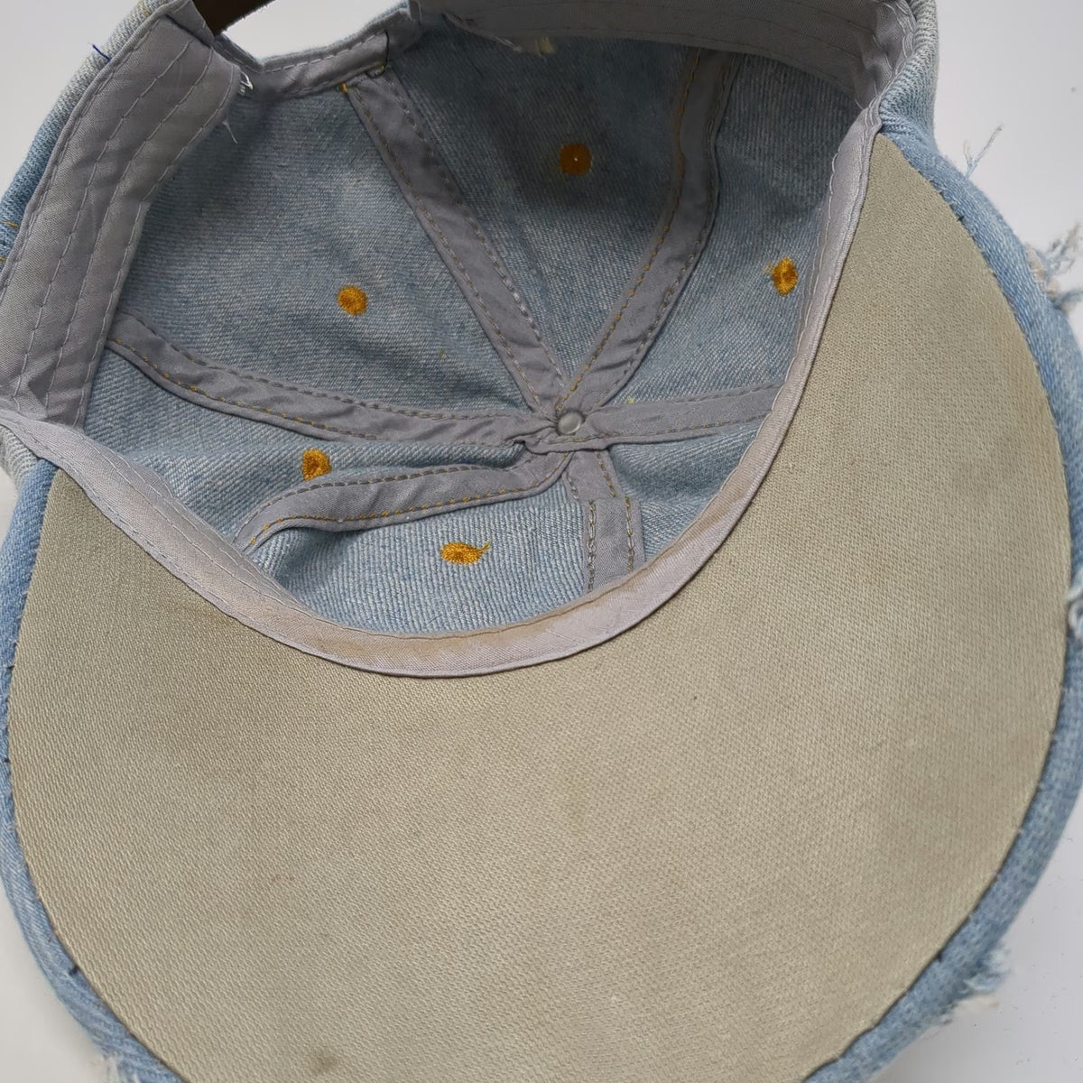 Baseball Cap Blue One Size Rhinestone American Flag Studded Jeweled Denim Hat