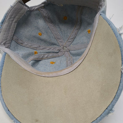 Baseball Cap Blue One Size Rhinestone American Flag Studded Jeweled Denim Hat