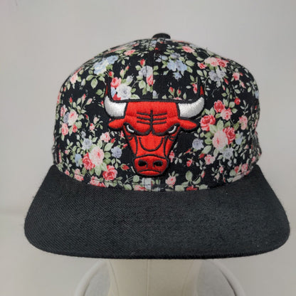 Adidas Women's Snapback Flat Bill Hat Multicolor OSFA Chicago Bulls Floral Logo