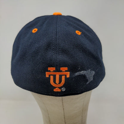Top of the World Mens Fitted Hat Blue Size 7 3/8 Embroidered University of Texas