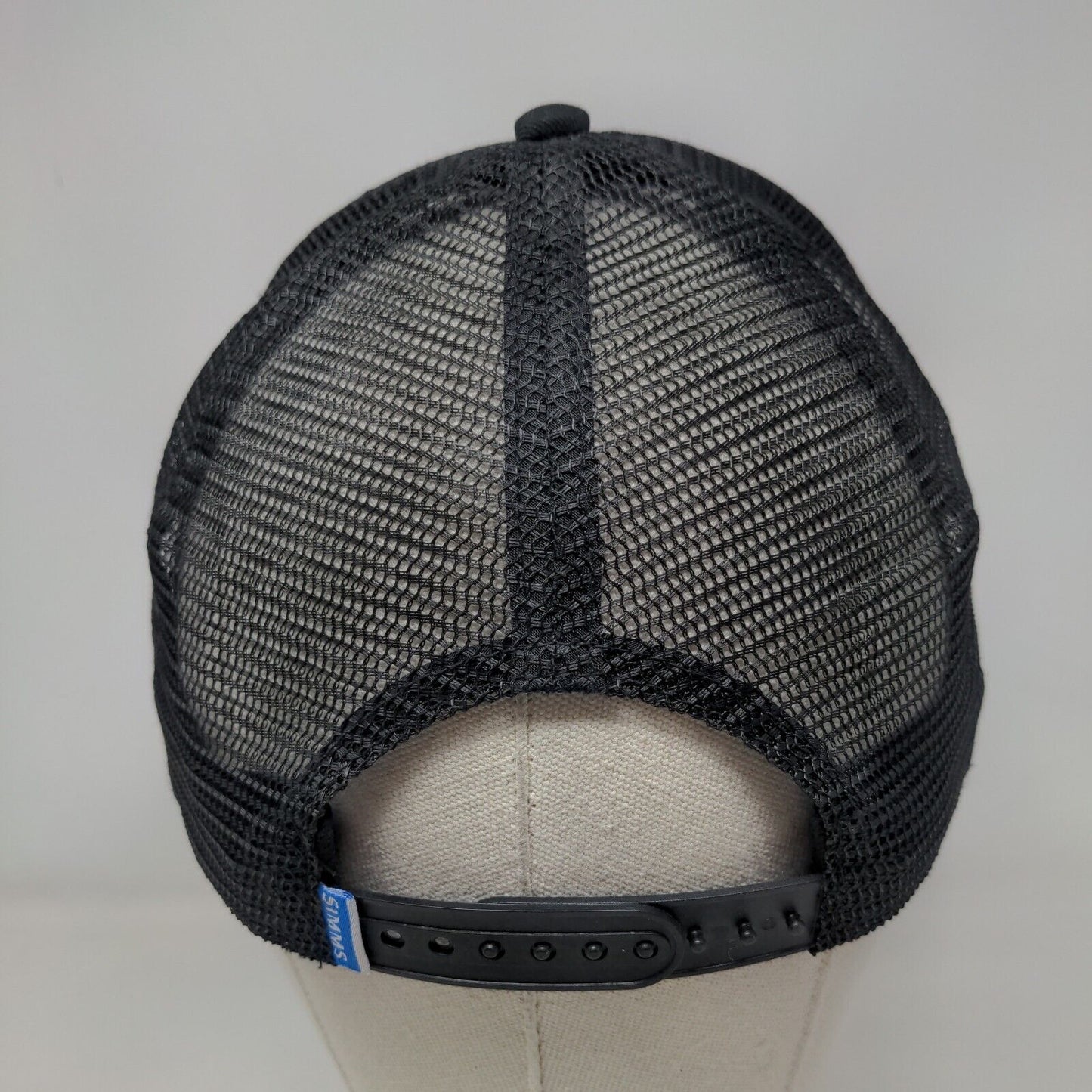 Simms Fishing Snapback Mesh Back Trucker Hat Black OSFM Swordfish Logo