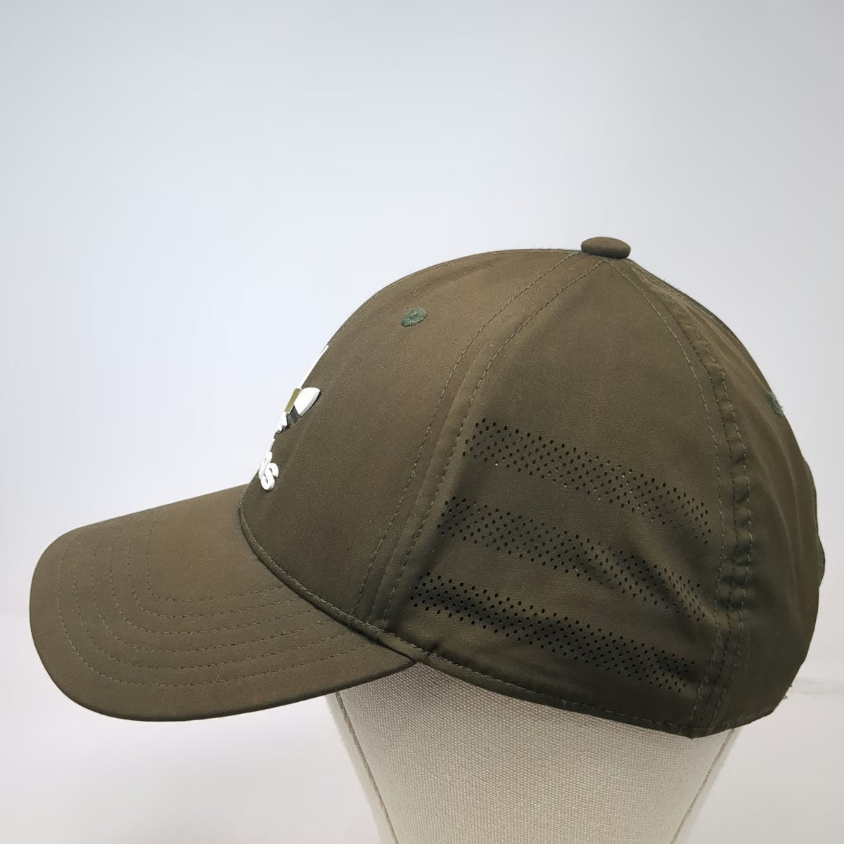 Adidas Snapback Green Hat One Size Laser Cut Vents Trefoil Logo OSFM Polyester