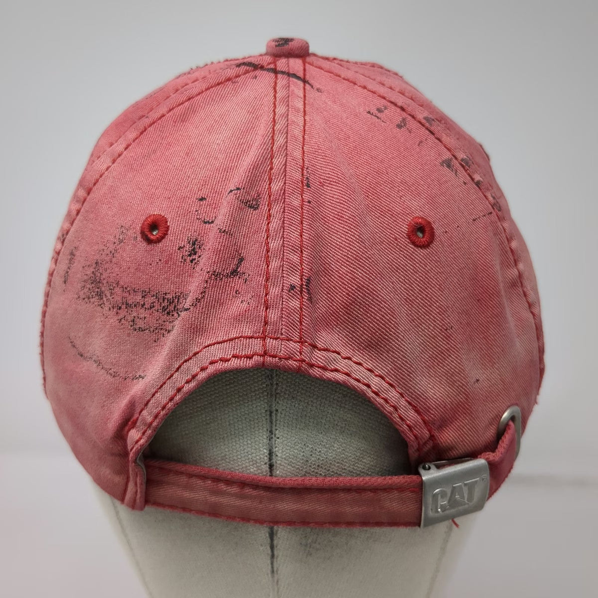 Caterpillar Baseball Cap Red One Size Rugged Tough Strong Cotton Slideback Hat