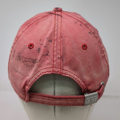 Caterpillar Baseball Cap Red One Size Rugged Tough Strong Cotton Slideback Hat