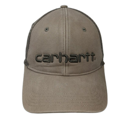 Carhartt Trucker Hat Brown One Size Mesh Back Snapback Embroidered Logo Work Cap
