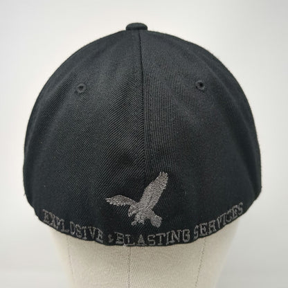 Lids Baseball Cap Black XL NWES Explosive & Blasting Services Eagle Flexfit Hat