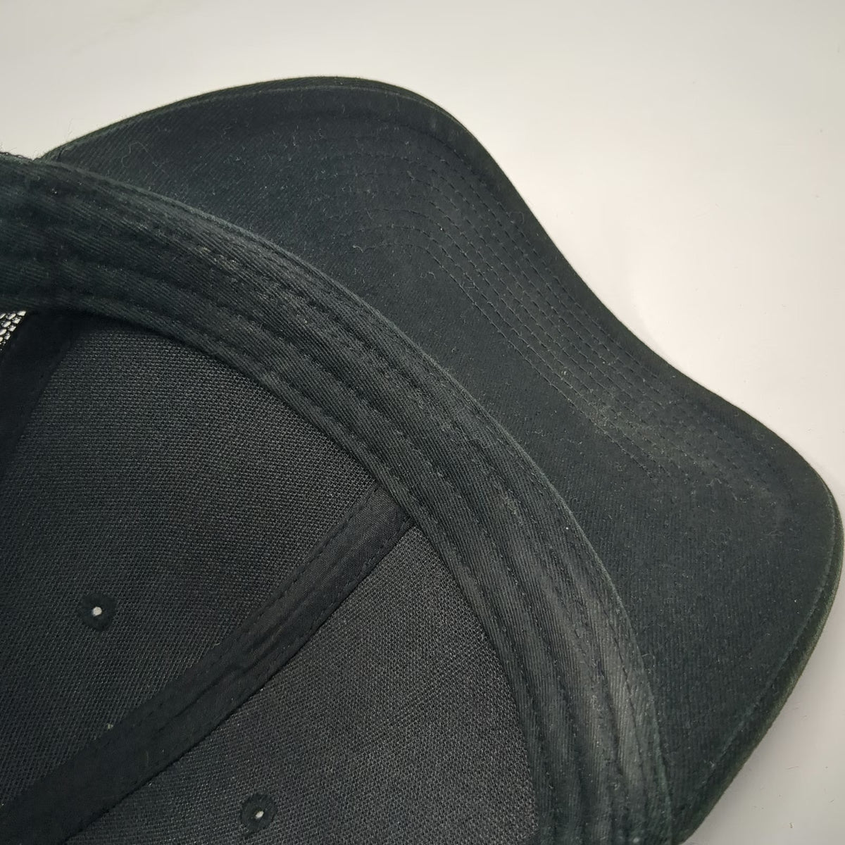 Fahrenheit Black Trucker Hat One Size Stanley Idaho Mountain Patch Mesh Snapback