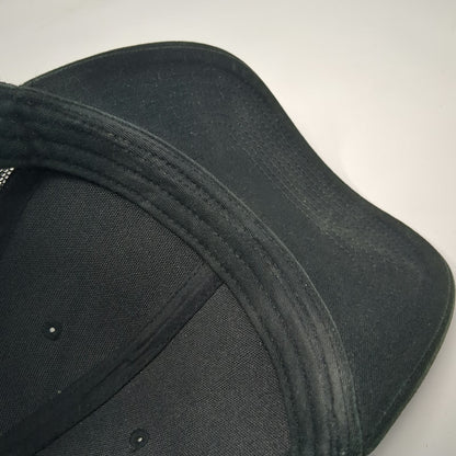 Fahrenheit Black Trucker Hat One Size Stanley Idaho Mountain Patch Mesh Snapback