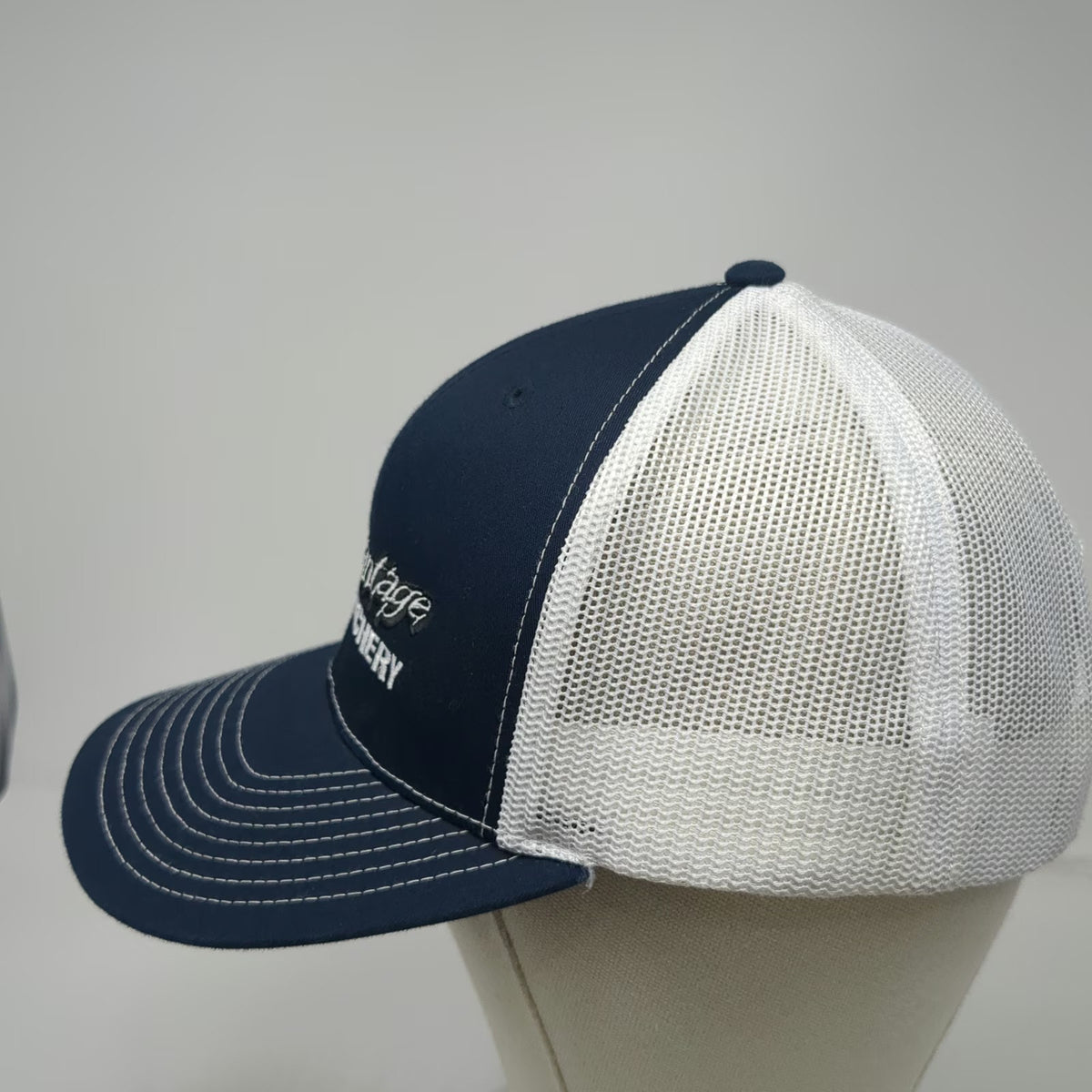 Richardson Trucker Hat Blue White One Size Advantage Archery Logo Mesh Snapback