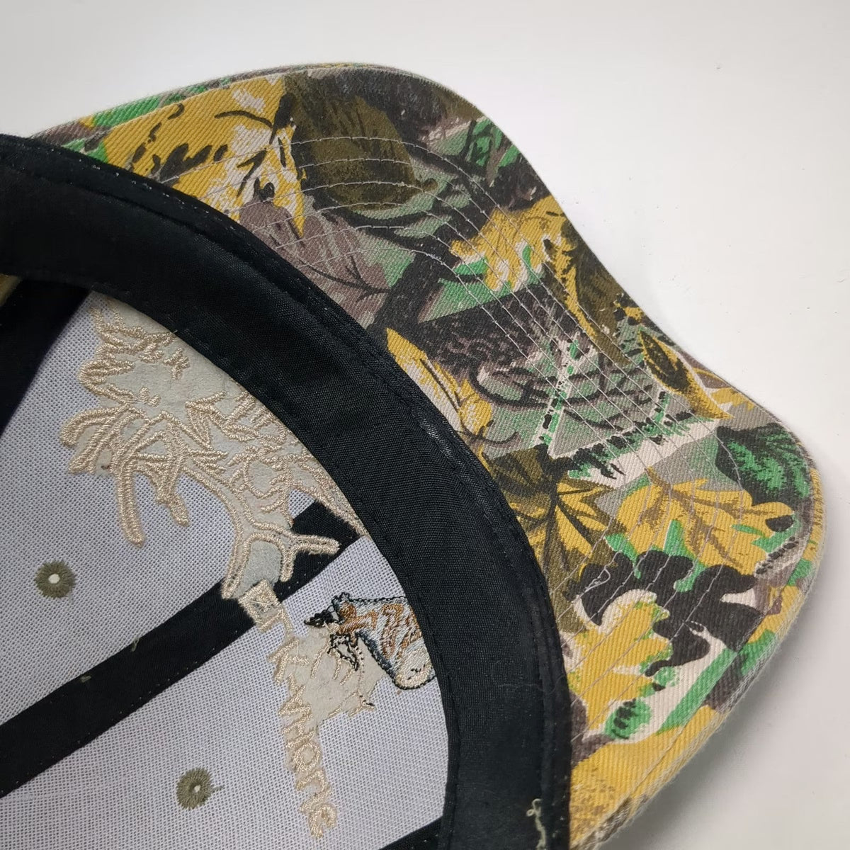 Green Baseball Cap One Size Elk-aholic Hunting Camo Brim Strapback Animal Hat