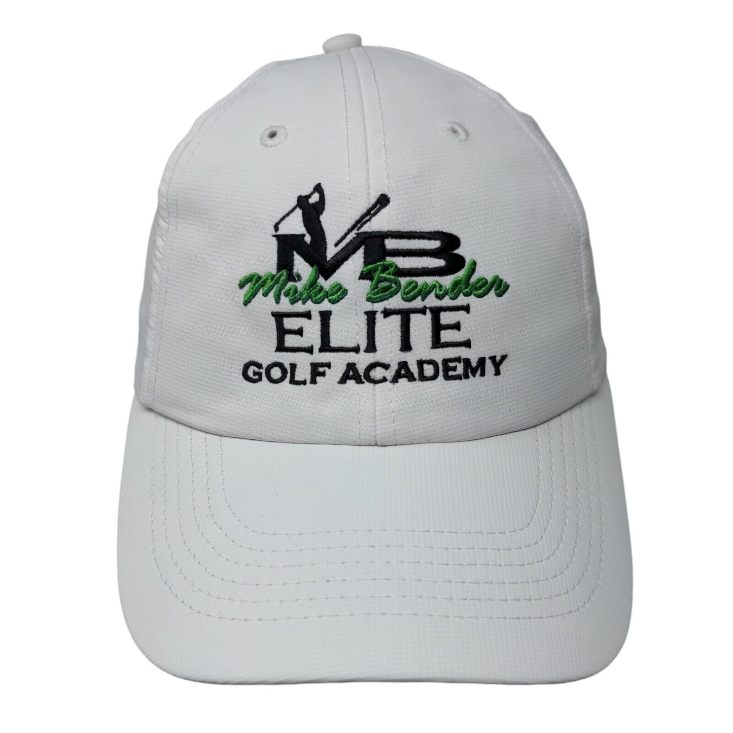 Mike Bender Elite Golf Academy Strapback Hat White One Size Embroidered Srixon