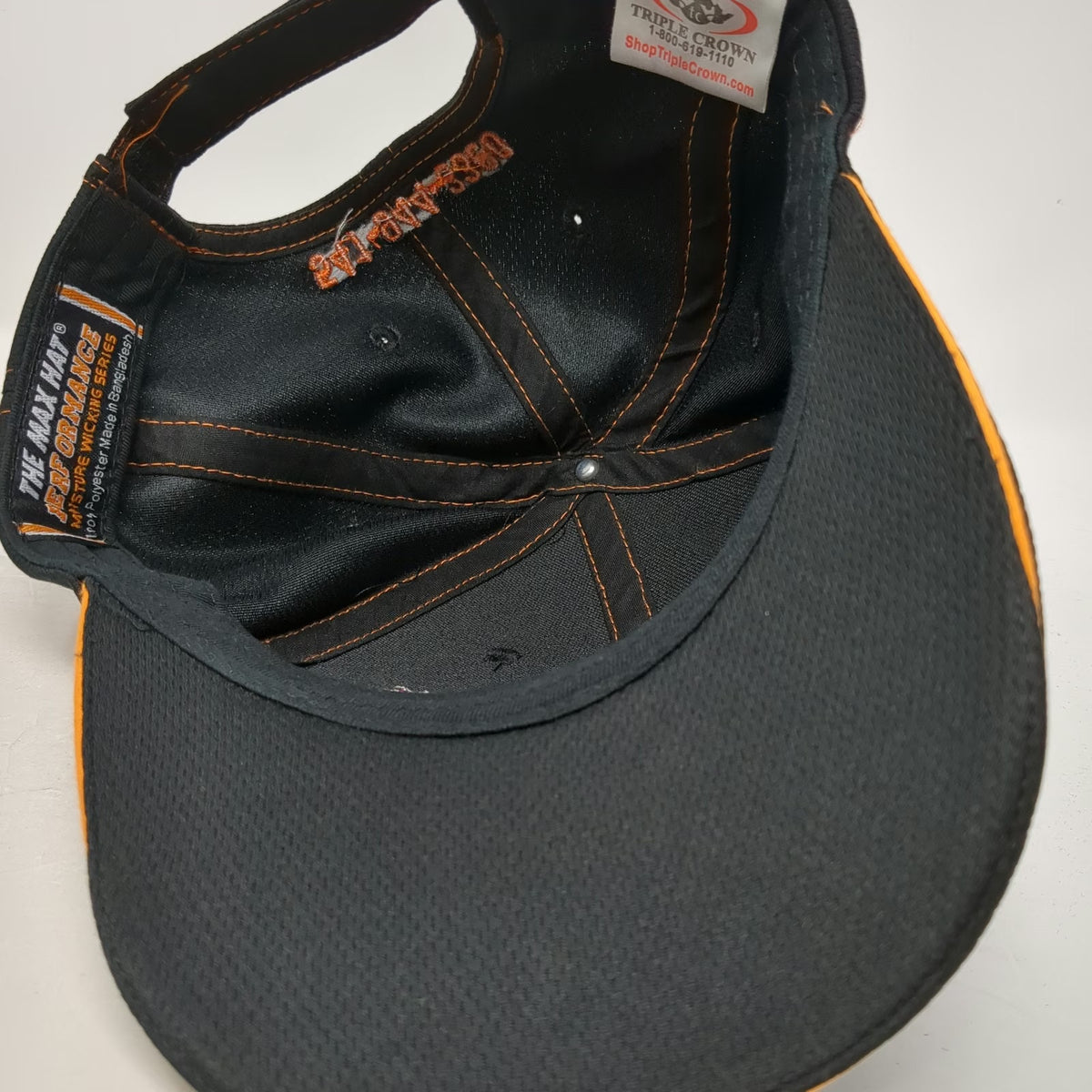 Triple Crown Baseball Cap Black One Size Strapback USA Flag Performance Hat