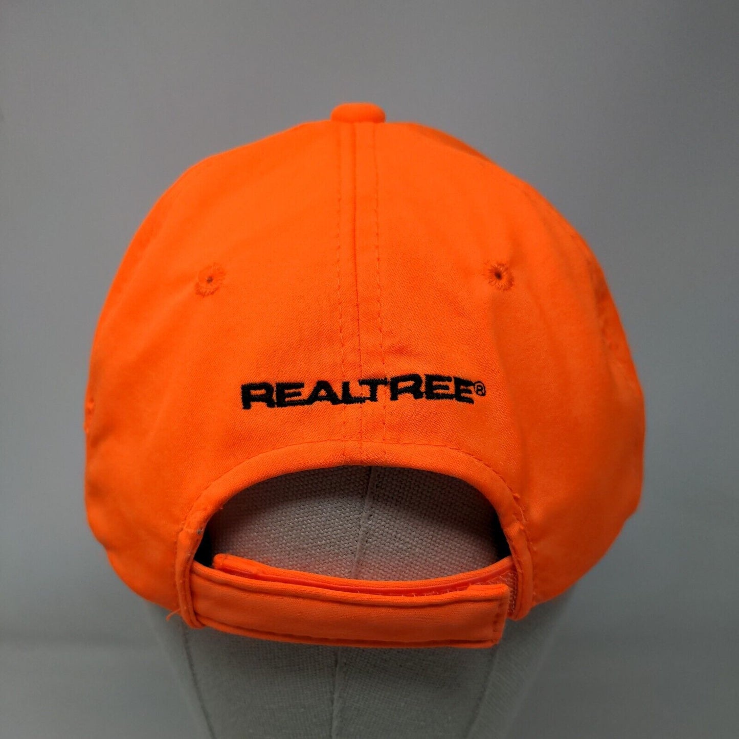 Realtree Strapback Hat Orange One Size Embroidered Logo 6 Panel Outdoor Cap