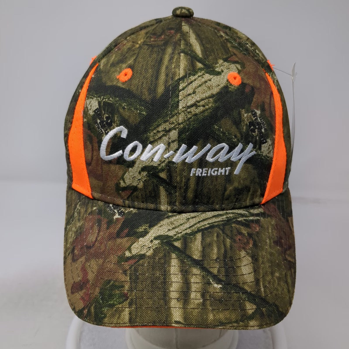 Con-way Freight Baseball Cap Green Orange One Size Mossy Oak Camo Strapback Hat